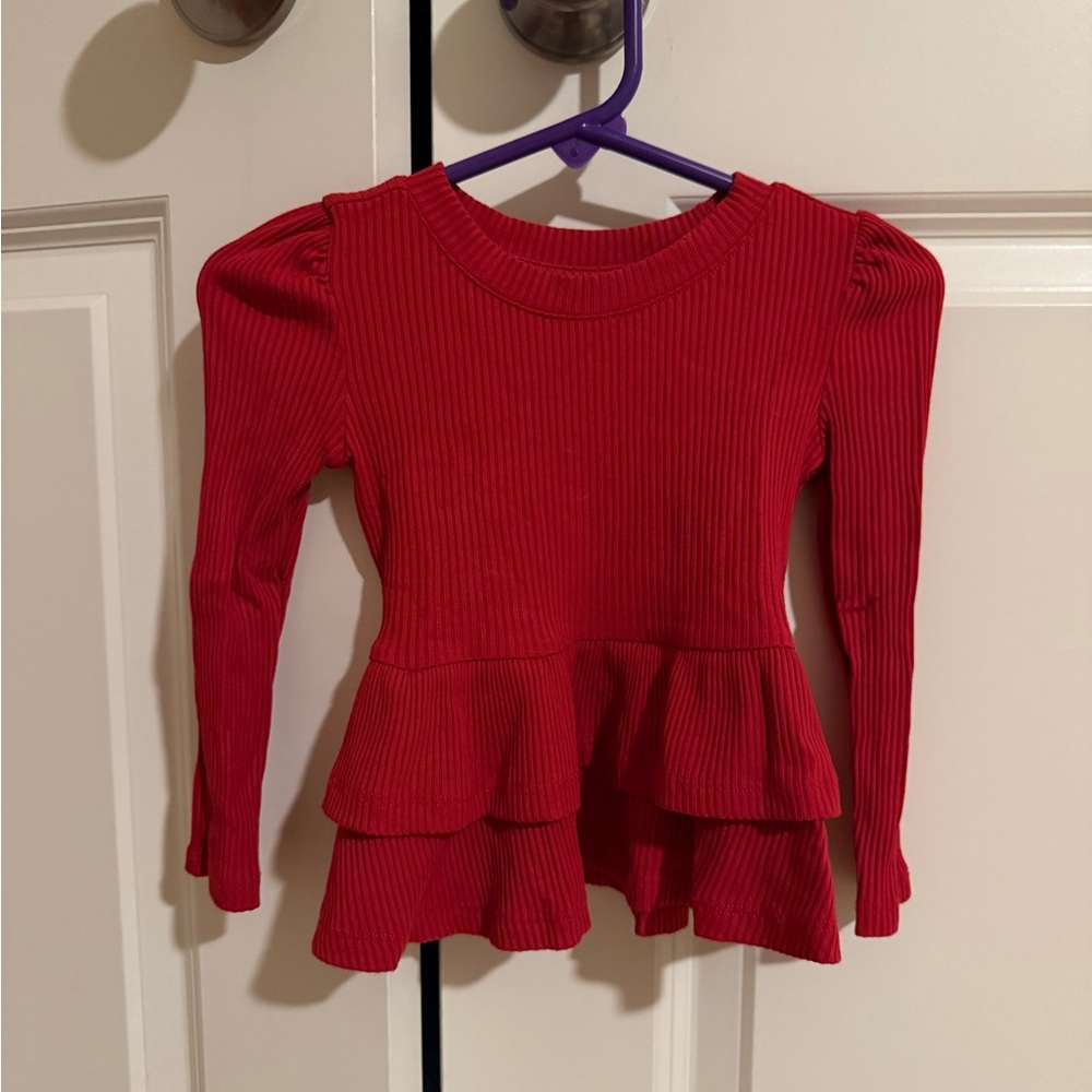 Little Sleepies red peplum shirt